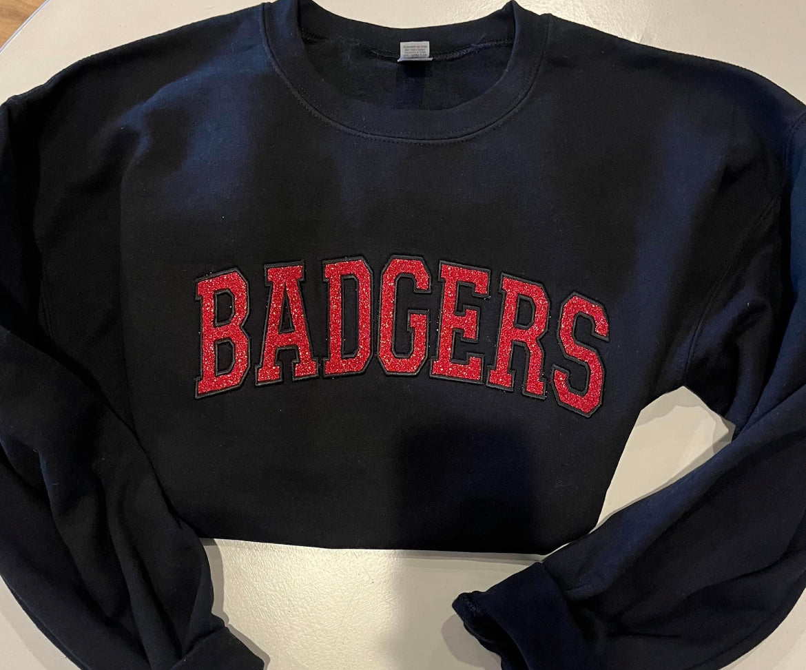 Badgers Glitter Appliqué