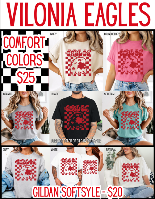 School Spirit Checkered Graphic Tee