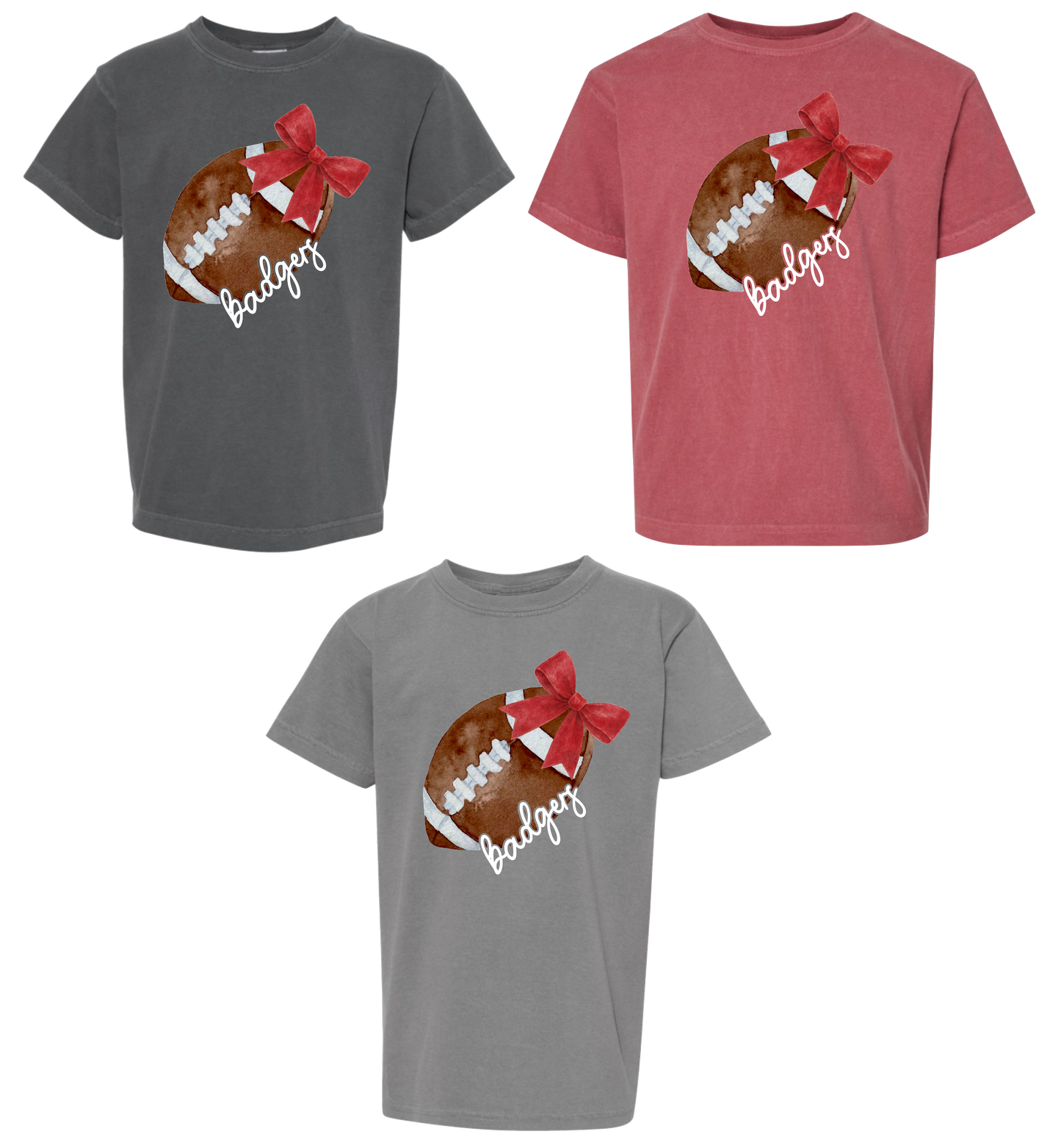 Football Badgers with Bow