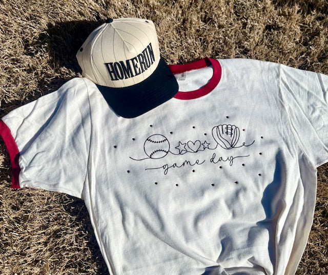 Ball & Glove Game Day Rhinestone Tee