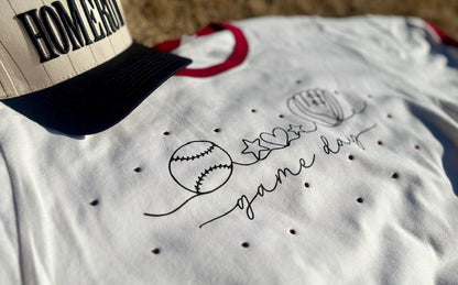 Ball & Glove Game Day Rhinestone Tee
