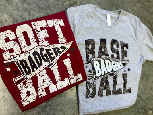 Distressed Badger Baseball/Softball