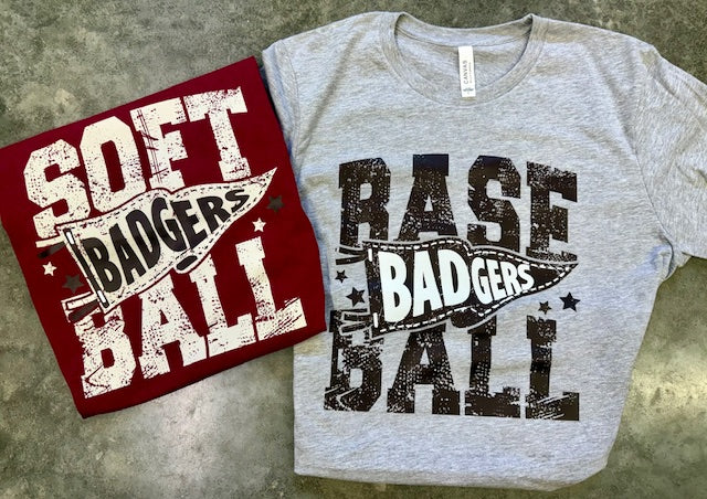 Distressed Badger Baseball/Softball