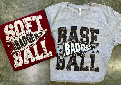 Distressed Badger Baseball/Softball