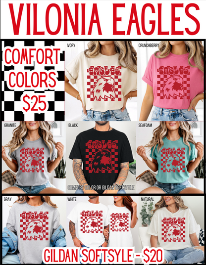 School Spirit Checkered Graphic Tee