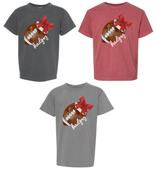 Football Badgers with Bow